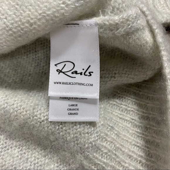 Rails Gray Stripe Cashmere & Silk Blend Sweater - Picture 5 of 6
